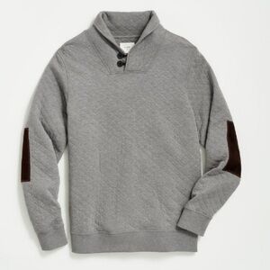 SOLD Billy Reid Size Medium Grey Diamond Quilt Shawl Pullover
